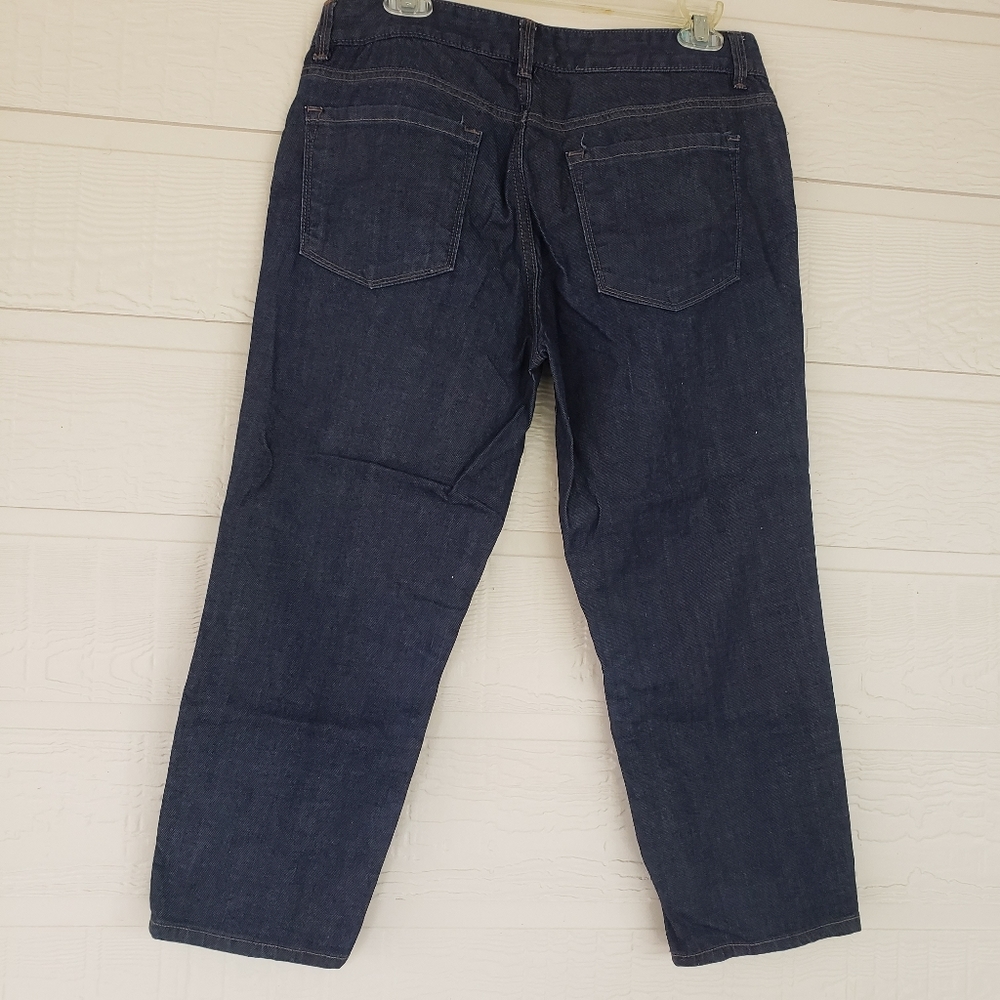 Loft  Capri Pants sz 29 modern crop design dark blue denim  Capri NWOT - Picture 2 of 10